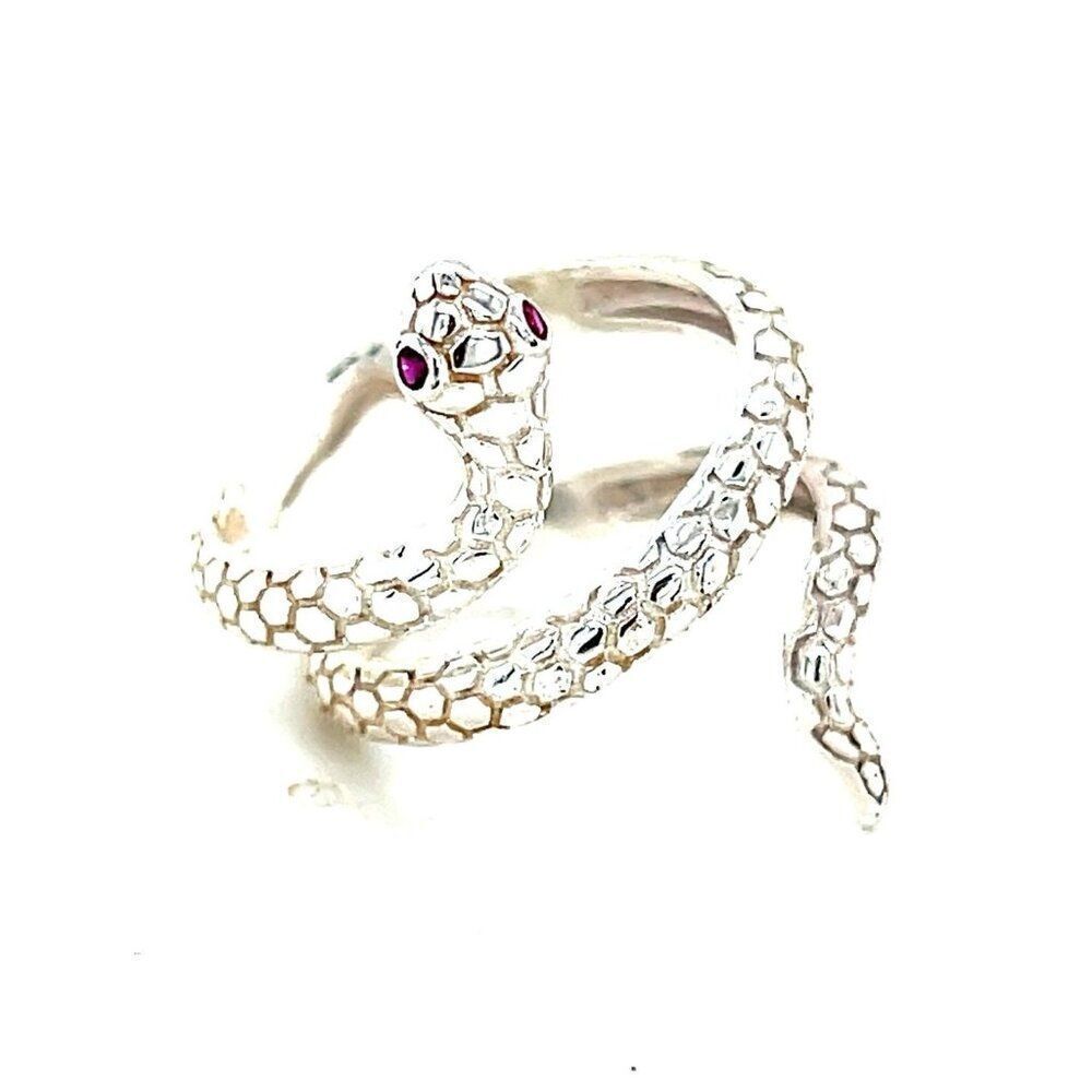 Silver 925‎ Snake Red Eyes Ring